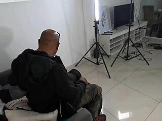 Backstage Latina Whore Gives Wild Footjob Action