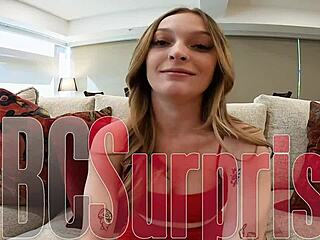 Whoa, that huge black dick caught her off guard with rough anal!