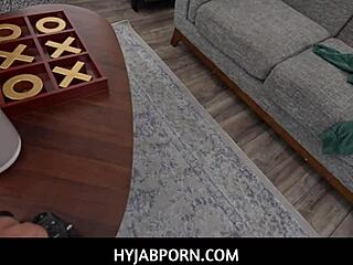 Hot tiny teen Binky Beaz teases neighbor into fucking hijab teen