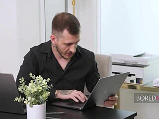 MILF seduction in the office with a gangbang scene