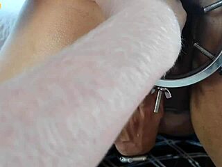 in an adult game, a friend prepares her ass for a hard fucking and creampie