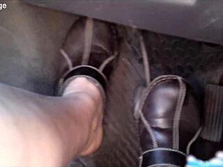 Zeraphine73 Shows Off Sexy Feet in Car Fetish Scene