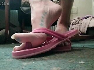 Beautiful feet in high heels and long toenails