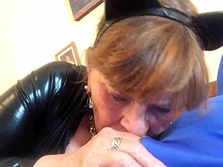 Catgranny Devours Superman’s Cock in Wild Cosplay Blowjob