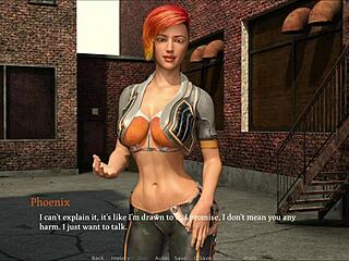 Fat curvy teen in sexy outfit shows off big boobs in 3D