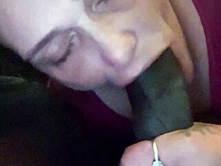 making my big guy happy with sloppy ball licking and wild interracial pounding.