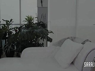 Sara Jay teases in lingerie during solo finger play. Her curves mesmerize.