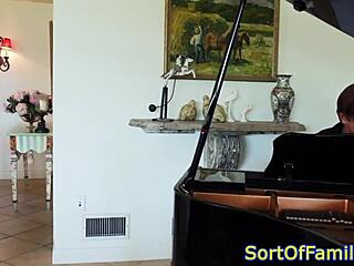 Black Stepdaughter Doggystyled Hard by the Piano in Taboo Action
