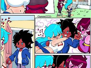 ربط ثلاثي حار في الجنس مع الأصدقاء مع مشاهد جماعية جامحة