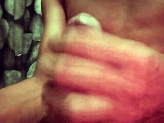 Skinny Colombian guy strokes his thick hairy shaft in bathroom