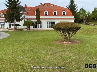 Debt4k drama, small debt turns into hard cock action outdoors with shaved beauty! 😜