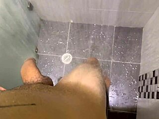 Colombian Amateur Strokes Big Cock Solo on Hotel Balcony Before Double Finish in Bathroom