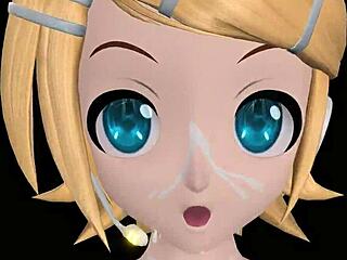 Hatsune Miku Rin Luka in Full Nude Bunny Costume Domination