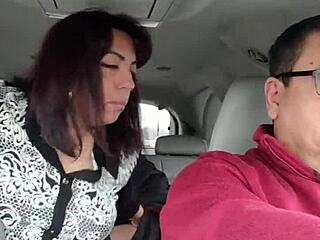 Getting FUCKED by a Stranger in the BACKSEAT While My Love Drives