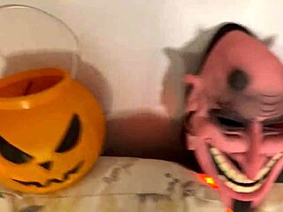 Naughty Girl Seeks Halloween Mischief with a Surprise