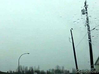 Teen hottie masturbates in car with toys and fingering outdoors