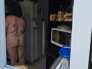 Finally Caught My Neighbor Fully Naked Showing Huge Natural Tits