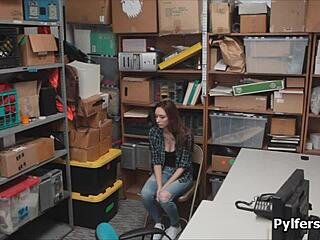 Stealing Big Tit Teen Busted and Fucked Hard in Office - What a Shock!