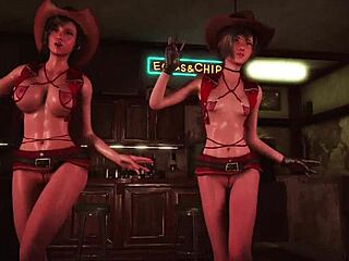 Развратные Тифа и Юффи танцуют полуголыми в баре 7th Heaven