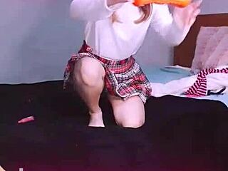 bonneyuwu shows off tiny tits and feet in miniskirt