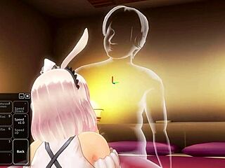 Escena hentai de rimjob con ordeño de próstata en un desorden salvaje