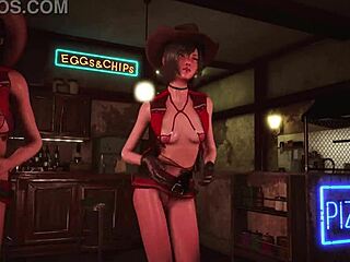 slutty tifa and yuffie dance half-naked at 7th heaven bar