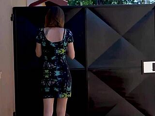 Slutty Outdoor Smoking Session with Skinny Brunette Solo