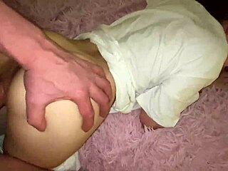 a brunette student gets creampied by big black cock