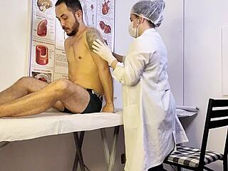 hey, patient gets hard during nurse exam!