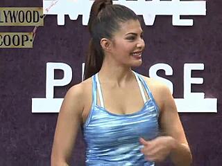 jacqueline fernandez shows off her hot workout routine.