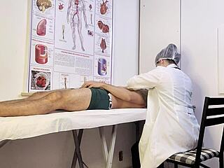 hey, patient gets hard during nurse exam!