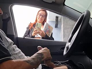 Risky Public Masturbation on Street by Hot Redhead!