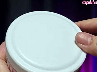 Influencer testing wet body oil for erotic vibes