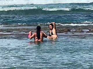 man, these two latina hotties enjoying coral beach in cabo are just fire 🔥