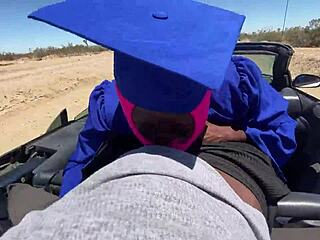 Class Hoe Graduated Today Screaming Loud With Ebony Monster Cock in Public.