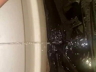 Milfycalla's wild adventures include playing with pee in sexy lingerie. Her huge ass shines!