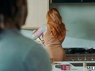 Curvy milf Sophia bends over for college stud’s BBC