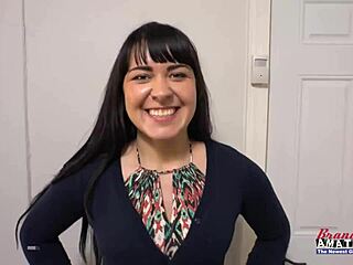 busty brunette coed victoria sucks boner and gets banged