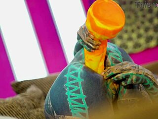 Sexy Fishnets Highheels Stocking Solo Anal with XL Dildo Play