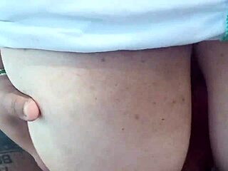 Creampie on Giant Boobs at Summer Pool with Horny Milf