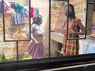 housewives make homemade porn after laundry, hot sluts