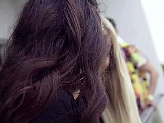 oral, vaginal, and moaning sex in hot foursome on balcony