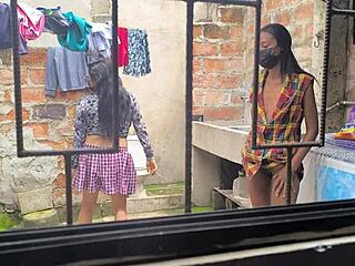 housewives make homemade porn after laundry, hot sluts