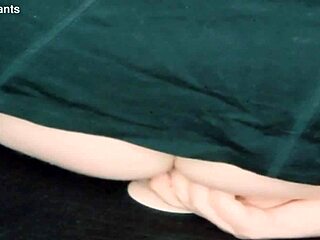 Trans woman rides a dildo passionately