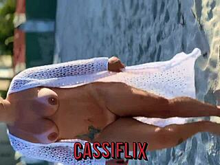 She saw me on the beach and fucked my ass and pussy with her big cock