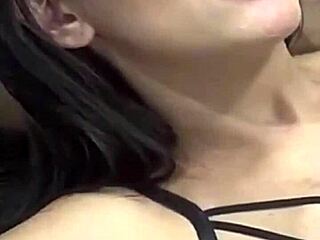 watching this cute latina kiss her buff friend is hot