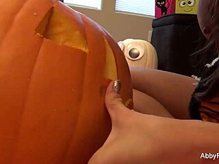 Abigail Mac does a sexy Halloween solo masturbation session