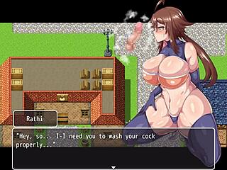 Hrpg rookie knight rathi 002 in bunny outfit during group gangbang with blowjob