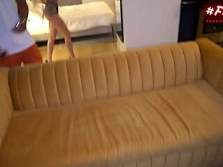 Backstage cheating with slutty Russian girlfriend Sasha Beart fucking her boyfriend's friend.