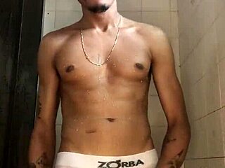 Young Amateur Jerking Off in Shower Bath Homemade Video